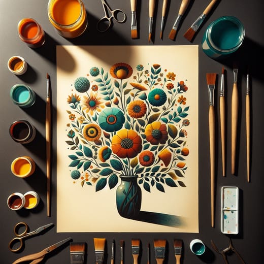 Retro flower painting activity