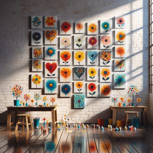Kids' Abstract Floral Art activity