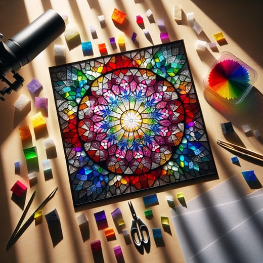 Tissue paper stained glass craft activity