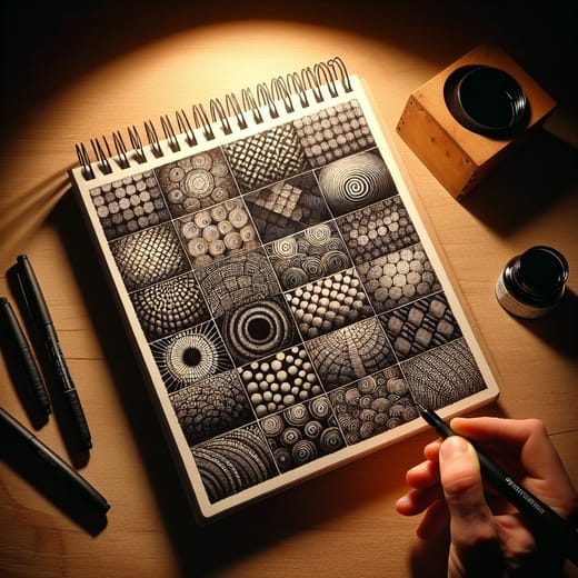 Zentangle pattern doodling drawing activity